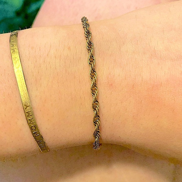 3.5g 10K Solid Yellow Gold Rope Chain Bracelet - Picture 5 of 9